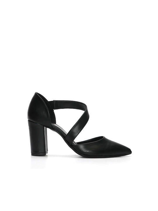 Sarigiannis women's black pump with diagonal strap