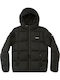 Kids' Quilted Jacket Short with Hood Black Square Up