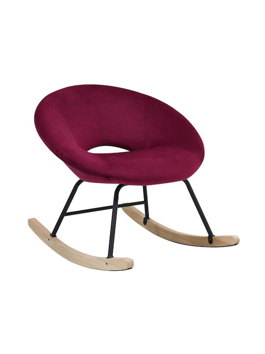 Aiden Rocking Chair Velvet Red 73.5x85x73cm
