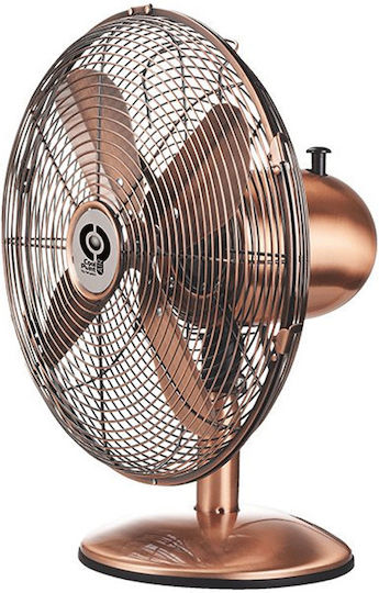 Redled Επιτραπέζιος Ανεμιστήρας 40W Διαμέτρου 30cm Μπρούτζινος