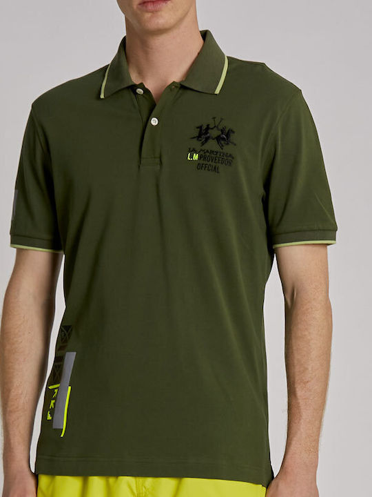 La Martina Herren Langarmshirt Polo Grün