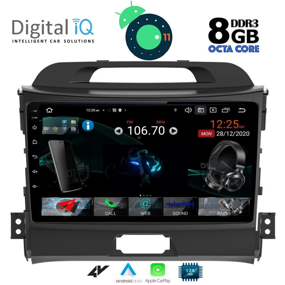 Digital IQ Ηχοσύστημα Αυτοκινήτου για Kia Sportage 20102015 (Bluetooth