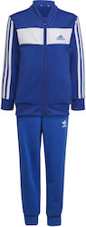 Adidas Παιδικό Σετ Φόρμας Μπλε 2τμχ Essentials 3 Stripes Shiny