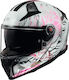 LS2 FF811 Vector II Darflo White Pink Motorradhelm Volles Gesicht ECE 22.06 1500gr