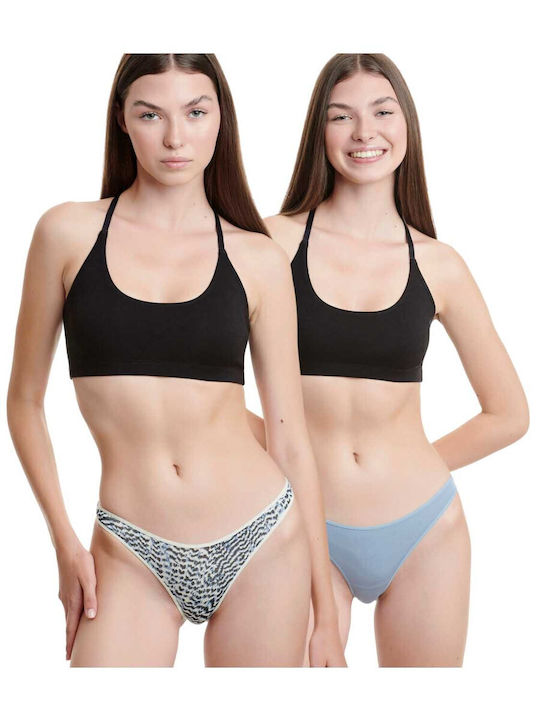 Walk Bamboo Damen Zeichenfolge 2Pack Blau