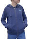 Women's Hooded French Terry Cardigan FUCHSIA WFR1559 Blue