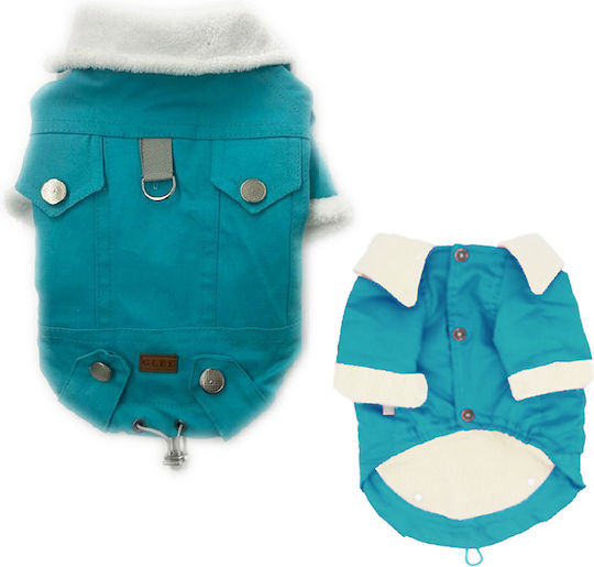 Glee Turquoise Waterproof Dog Coat with 25cm Back Length
