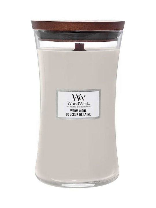 WoodWick Scented Candle Jar with Scent Warm Wool White 610gr 1pcs