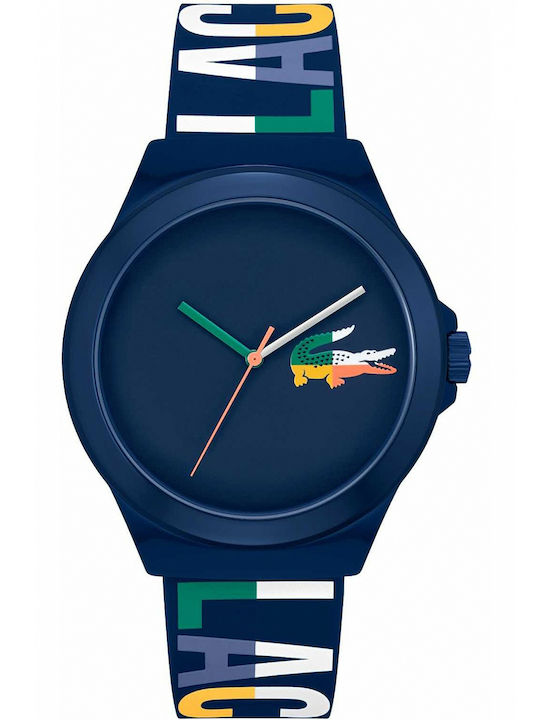Lacoste Neocroc Ανδρικό Ρολόι 42mm Μπαταρίας με Μπλε Καουτσούκ Λουράκι
