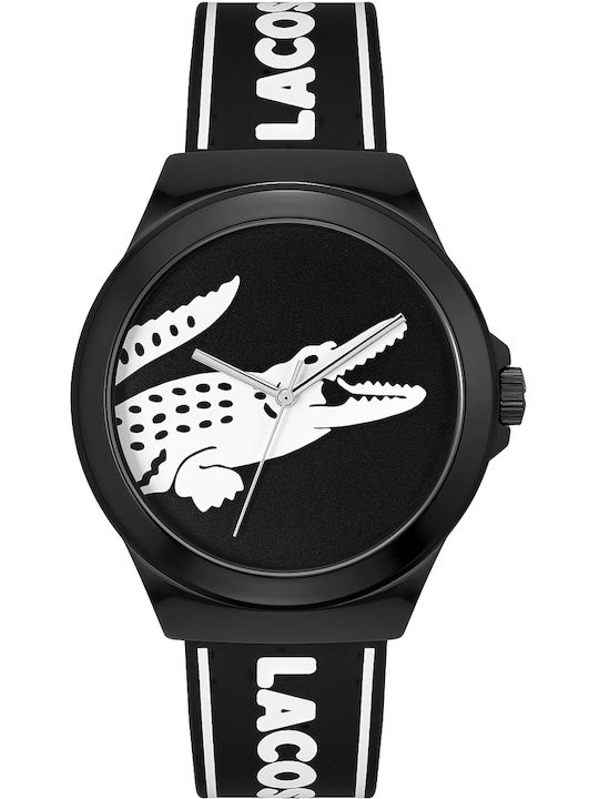 Lacoste Neocroc Men's Watch 44mm Chronograph Battery with Black Rubber Strap