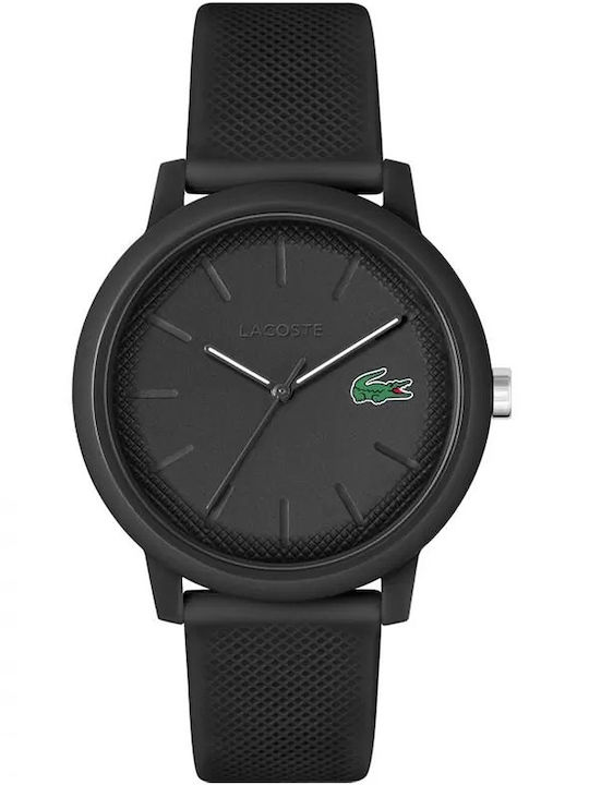 Lacoste Men's Watch 42mm Chronograph Battery with Black Rubber Strap