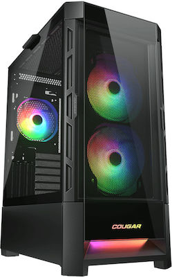 Cougar Duoface RGB Gaming Midi Tower Κουτί Υπολογιστή με Πλαϊνό Παράθυρο Μαύρο