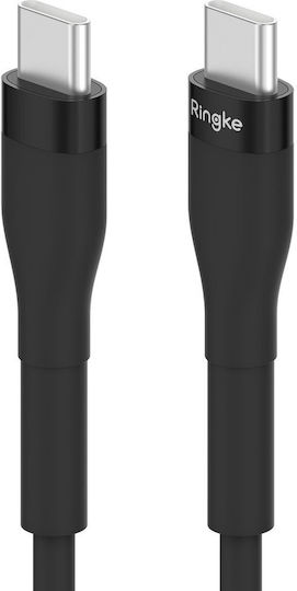 Ringke Regular USB 2.0 Cablu USB-C bărbătesc - USB-C 60W Negru 1.2m