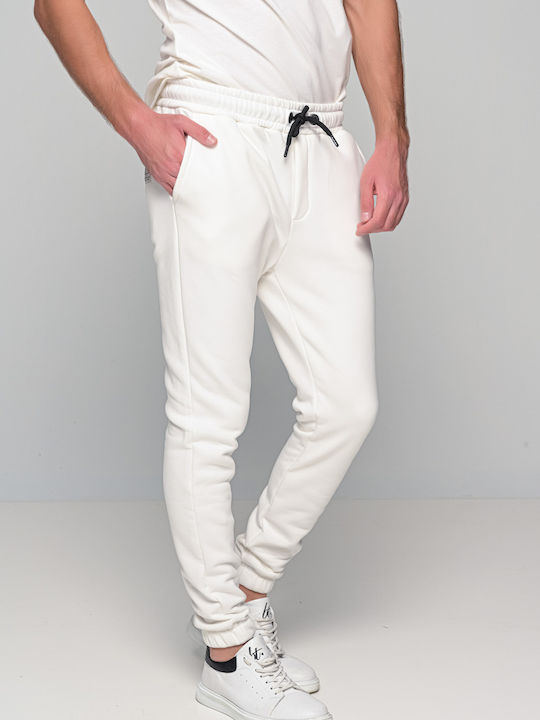 Ben Tailor Παντελόνι Φόρμας με Λάστιχο Λευκό