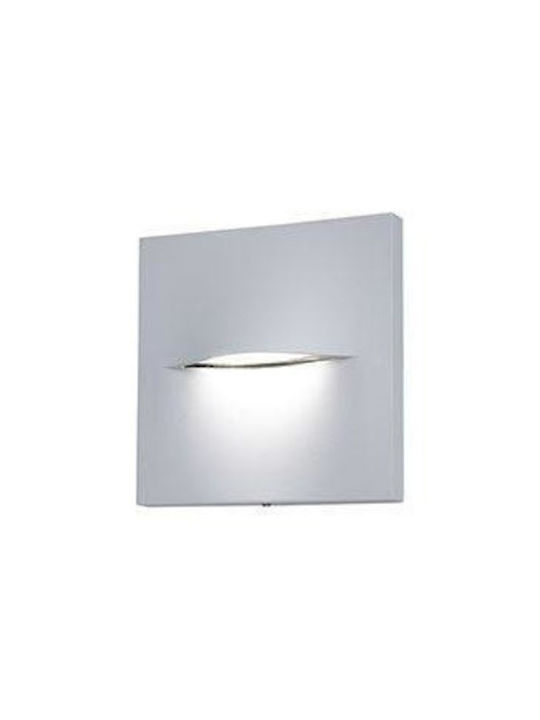Fos me Κλασικό Φωτιστικό Τοίχου με Ενσωματωμένο LED και Φυσικό Λευκό Φως σε Γκρι Χρώμα