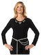 Anna Raxevsky Women's Long Sleeve Pullover Black