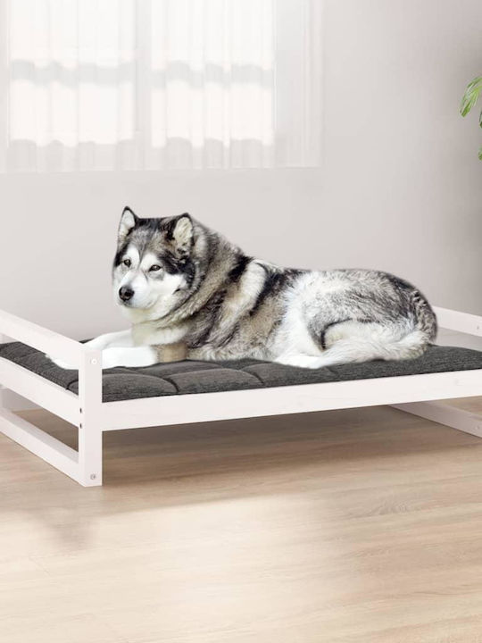vidaXL Elevated Dog Bed White 105.5x75.5cm.