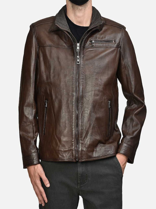 Lexton Leather Winter Jacket Brown
