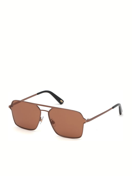 Web Men's Sunglasses with Brown Metal Frame and Brown Lens WE0261 36E