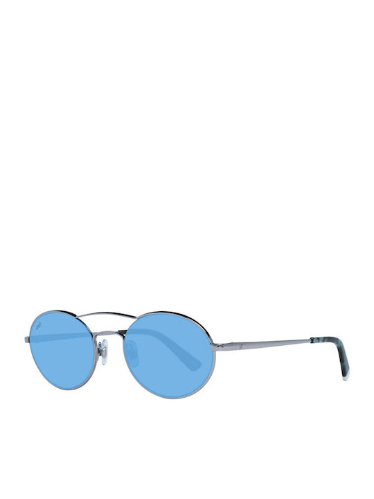Web Men's Sunglasses with Silver Metal Frame and Blue Lens WE0270 14V