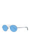 Web Men's Sunglasses with Silver Metal Frame and Blue Lens WE0270 14V