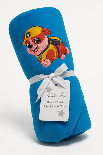 Beboulino Baby Hooded Bath Towel Patrol Blue 75x75cm