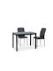 Galant Table Dining Room with Glass Surface Black 100x60x75cm