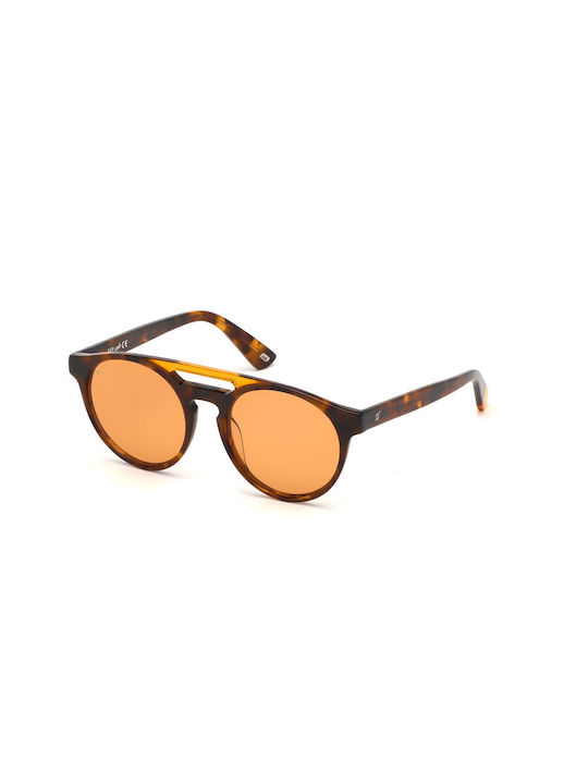 Web Sunglasses with Brown Tartaruga Plastic Frame and Orange Lens WE0262 56J