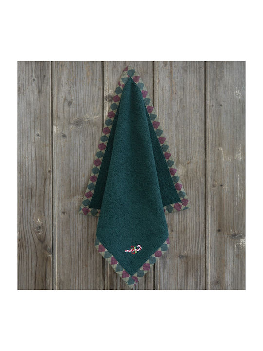 Nima Candy Cane Towel made of 100% Cotton in Green Color 40x40cm 31417 1pcs