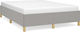 Bed Base Double made of Wood Light Grey 140x200...