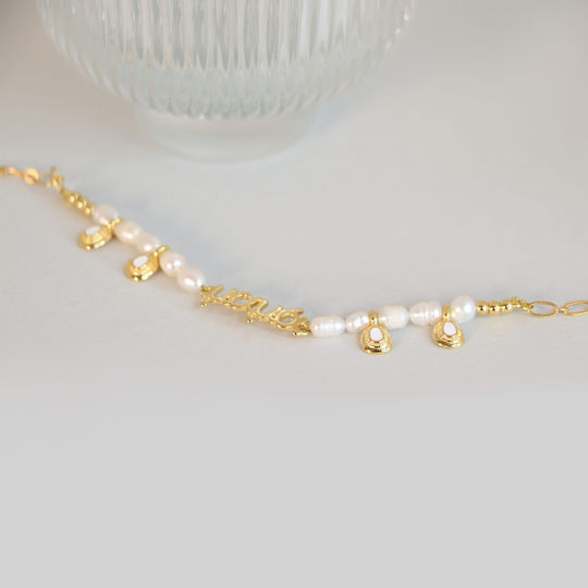 Celfie & CO Metal Christening Charm Bracelet Gold 1pcs