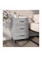 Wooden Bedside Table Γκρι Sonoma 40x40x66cm