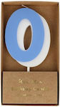 Meri Meri Nο.0 Birthday Candle Number "0" in Blue Color 216766