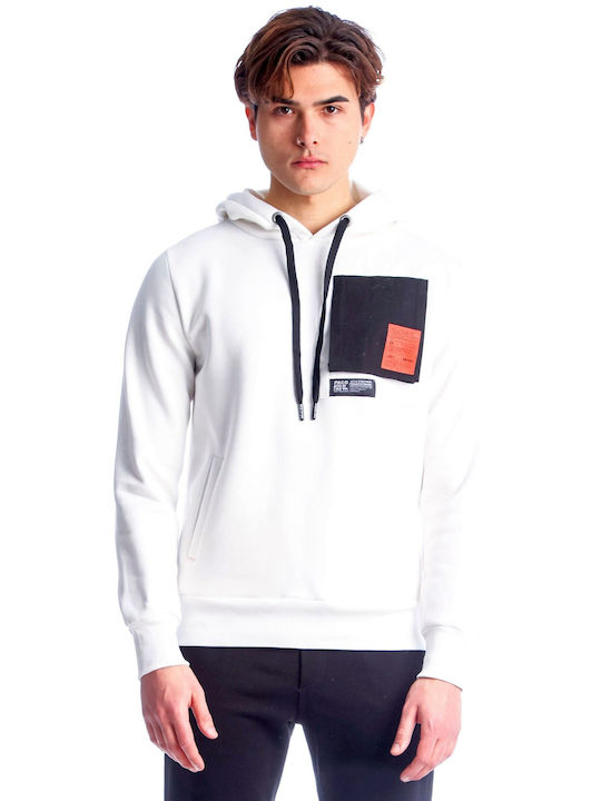 Paco & Co Men's Sweatshirt with Hood and Pockets White