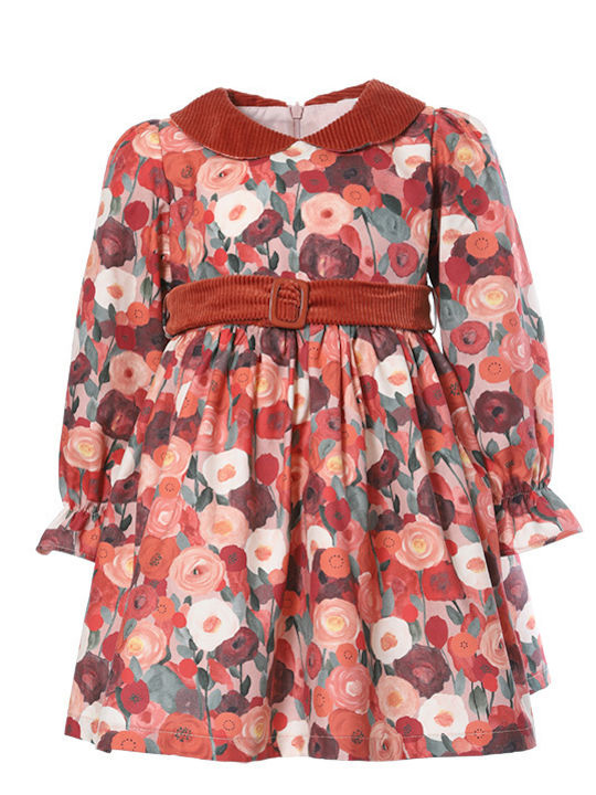 Matoufrance Παιδικό Φόρεμα Floral Μακρυμάνικο Πολύχρωμο