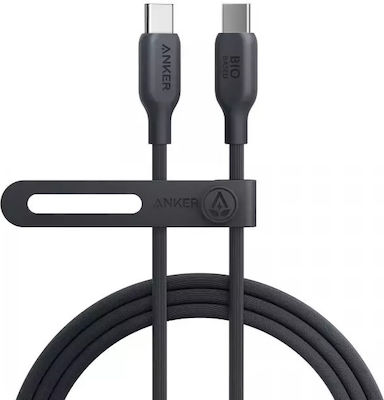 Anker Bio Braided USB 2.0 Cable USB-C male - USB-C male Μαύρο 1.8m (A80E2G11)