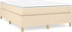 Bed Base Double made of Wood Cream 140x190x35cm