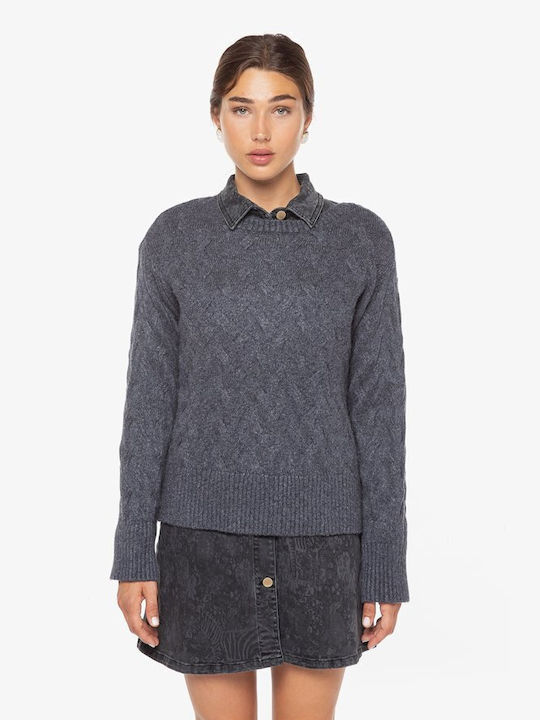 Tom Tailor Damen Langarm Pullover Gray