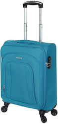 Diplomat Cabin Travel Suitcase Fabric Turquoise with 4 Wheels Height 55cm