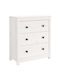 Chest of Drawers of Solid Wood with 3 Drawers White 70x35x80cm