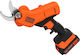 Black & Decker Pruning Shears Battery 18V/2Ah with Maximum Cutting Diameter 25mm Solo