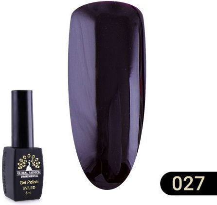 Global Fashion Black Elite Semi-Permanent Nail Polish 027 8ml 1pcs