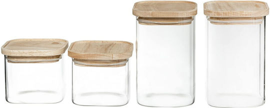 Secret de Gourmet Set 4 Bucăți Vaze Utilizare Generală cu Capac Sticlă Transparent 4 Bucăți