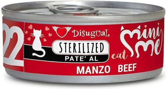 Disugual Mini Me 22 Wet Food for Adult Cats in Can with Beef Grain Free & Gluten Free 85gr
