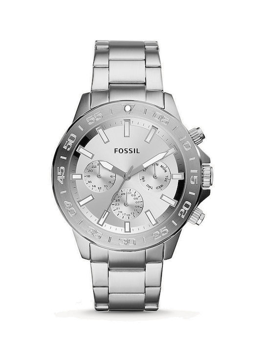 Fossil Bannon Watch Chronograph Battery with Silver Metal Bracelet