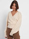 Funky Buddha Women's Long Sleeve Sweater Off White