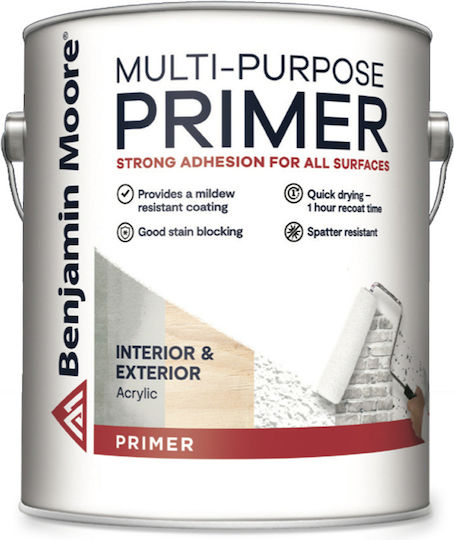 Benjamin Moore Multi Purpose Primer Αστάρι Κατάλληλο για Γυψοσανίδα / Δομικά Υλικά / Μέταλλο / Μη Σιδηρά Μέταλλα / Τοιχοποιία 3.785lt