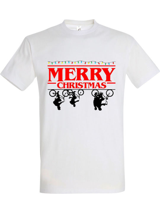 T-shirt Unisex " Stranger Things Merry Christmas Lights ", White