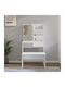 Floor-standing Makeup Dressing Table Bedroom Wooden White with Mirror and Stool 74.5x40x141cm