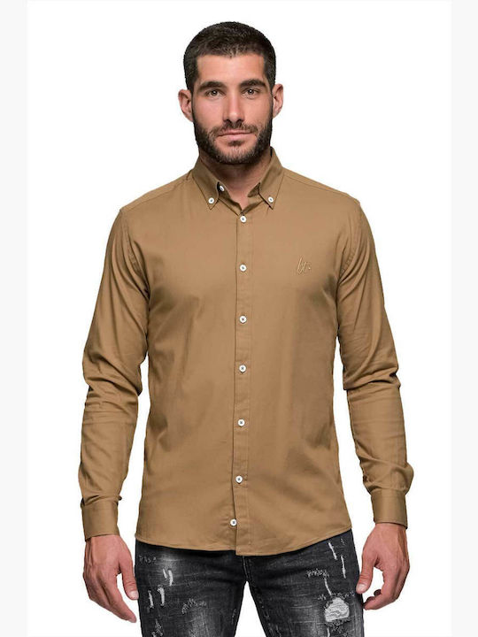Ben Tailor Long-sleeved Cotton Shirt Camel